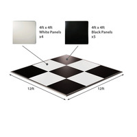 Plancher de danse en aluminium durable ignifuge noir et blanc à carreaux de 20 pieds sur 20 pieds pour les mariages, les compétitions et les événements YASHI YS-DF01