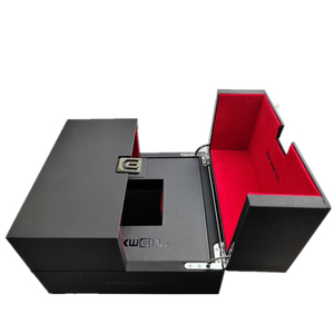 Lujo <span class=keywords><strong>de</strong></span> alto grado al por mayor personalizar estampado Logo MDF papel <span class=keywords><strong>de</strong></span> madera con almohada <span class=keywords><strong>de</strong></span> terciopelo caja <span class=keywords><strong>de</strong></span> reloj <span class=keywords><strong>de</strong></span> embalaje <span class=keywords><strong>de</strong></span> doble puerta - Product Image 1