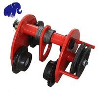 Palans à chaîne métalliques du fabricant pour pont roulant monorail, chariot porteur manuel pour poutre en I, capacité 1-5T, 220V, rouge