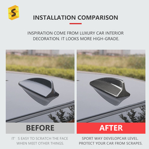Pièces extérieures de voiture en Fiber de carbone ES <span class=keywords><strong>aileron</strong></span> de <span class=keywords><strong>requin</strong></span> autocollant d'antenne WIFI extérieur pour <span class=keywords><strong>BMW</strong></span> <span class=keywords><strong>E90</strong></span> E92 M3 - Product Image 4