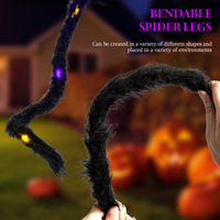 Araña de Peluche Brillante y Espeluznante para Halloween, Juguete Colgante con Telaraña, Decoraciones de Exterior, Adorno Aterrador para Jardín, Patio, Hogar, Casa Embrujada