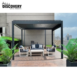 Pergola nhôm với mái và tường kính cho ban công hoặc sân thượng với các tấm bên bóng râm - Product Image 5