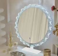 Miroir de maquillage tactile sophistiqué en acrylique avec éclairage LED à intensité variable pour salle de spa, salon de beauté, dressing