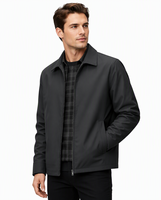 Veste décontractée pour homme à col à revers et fermeture éclair, légère, doublée à carreaux, style business décontracté