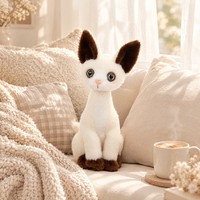 Peluche chat noir et blanc, jouet en peluche doux, poupée chaton pour cadeau ou décoration