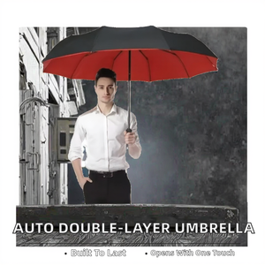 Cross-Border Exclusive Three-folding 10-Bone Fully-<b>Automatic</b> 190T Nylon Fabric Folding <b>Umbrella</b> Men's Women's Oversized Business - Product Image 2