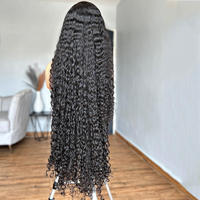 Perruques en cheveux humains vierges vietnamiens bouclés birmanes HD 13x4 Lace Front, densité 180, noir naturel, pour femme