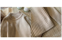 Ensemble de vêtements d'hiver pour filles, 3 pièces, veste en fourrure pour enfants, pull en tricot, jupe plissée, tenue, vente en gros, sur mesure