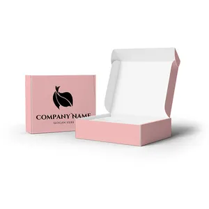 Factory Custom OEM Factory Benutzer definiertes Logo Versand paket Gedruckte rosa Wellpappe Mailer Box mit Logo