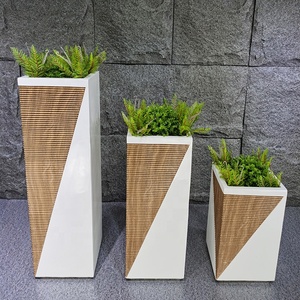 Macetas Cuadradas Grandes <span class=keywords><strong>Modernas</strong></span> para <span class=keywords><strong>Interiores</strong></span>, Macetas Decorativas de Fibra de Vidrio, Jarrones Grandes Tipo Pilar - Product Image 3