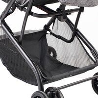 Poussette de bébé noir compact et moderne, dossier réglable, oem, nouvelle collection