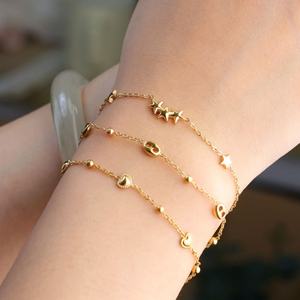 Pulseras de Acero Inoxidable de Lujo Personalizadas, Resistentes al Deslustre y al Agua, al por Mayor, para Mujer, Chapadas en Oro de 14k y 18k - Product Image 1