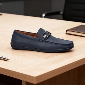 Zapatos Mocasines de Cuero PU Vintage Premium Hechos a Mano HZLF para Hombre, Casuales, Resistentes al Desgaste, Negros, para Todas las Temporadas, Moda, Bodas, Modelo - Product Image 1