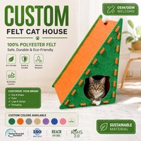 Maison pour chat en feutre classique écologique personnalisée, confortable, chaude, pour l'intérieur, lit pour chat, petite grotte pour animaux, accessoire pour animaux de compagnie en polyester durable