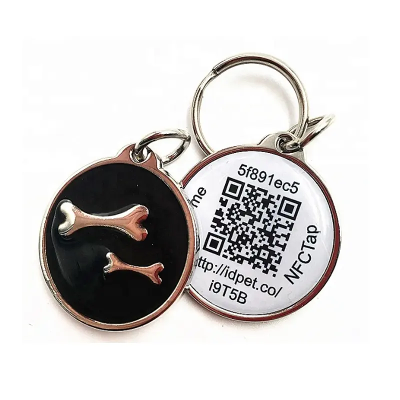 Pet personalizado cachorro gato nome ID Tag gravado personalizado QR Code Pet ID Tag Dog Tag