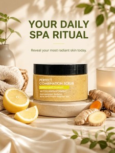 Exfoliante Corporal de Limón y Cúrcuma con Extractos Naturales de Plantas, con Partículas Finas y Suaves para una Rutina de Spa <span class=keywords><strong>en</strong></span> Casa, Disponible <span class=keywords><strong>en</strong></span> Stock - Product Image 2