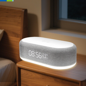 Draadloze Oplaadklok, Lichtgevende Stille Multifunctionele Wekker Voor Het Oppervlak Van De Stof, Geleid Met Temperatuur-En Datumweergave - Product Image 1