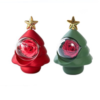 Boîte à bijoux en rose éternelle pour arbre de Noël, coffret cadeau rose préservée, cadeau de Noël et de la Saint-Valentin en gros pour les boutiques de détail