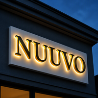 Enseigne lumineuse extérieure en acrylique, lettres en relief blanc chaud pour devanture de magasin, décoration de bâtiment et de bureau, publicité