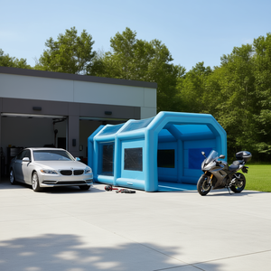 Cabina de pintura inflable de 26x15x11 pies con filtro de alta eficiencia, carpa de pulverización para coches y motocicletas. - Product Image 2