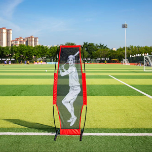 Filet de Pratique de Baseball Personnalisable avec Cible pour Lanceur, Conception de Pare-balles Humanoïde, en Polyester et Cadre en Fer avec Renfort en Fibre de Verre - Product Image 1