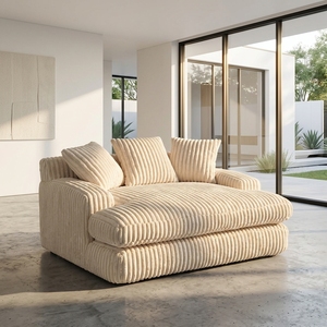 <span class=keywords><strong>Chaise</strong></span> <span class=keywords><strong>longue</strong></span> ottoman en tissu velours côtelé surdimensionné, confortable, avec assise épaisse, fauteuil inclinable, canapé pour chambre à coucher - Product Image 1