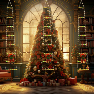 Santa leo lên dẫn treo thang đèn sao bông tuyết không thấm nước ngoài trời Cây giáng sinh bên kỳ nghỉ trang trí chuỗi đèn - Product Image 1