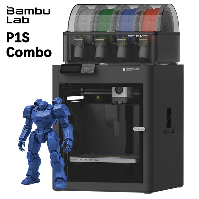 Original Bambu Lab P1S 3D Printer 16-Color Multicolor High-Temp FDM Ready 500mm/s Fast Shipping Auto-Calibration