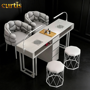 Mesa <span class=keywords><strong>de</strong></span> Manicura <span class=keywords><strong>de</strong></span> Lujo con Tapicería Acolchada y Silla, Paquete <span class=keywords><strong>de</strong></span> Muebles para Salón <span class=keywords><strong>de</strong></span> <span class=keywords><strong>Uñas</strong></span>, Spa <span class=keywords><strong>de</strong></span> Pies, Salón <span class=keywords><strong>de</strong></span> Pedicura - Product Image 3