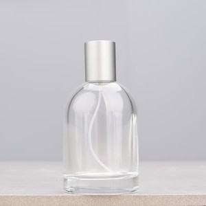Minimalist Round Clear Glass <b>Perfume</b> <b>Bottle</b> <b>30ml</b> 50ml 100ml Smooth Matte Silver Cap Refillable Leak Proof Portable - Product Image 6