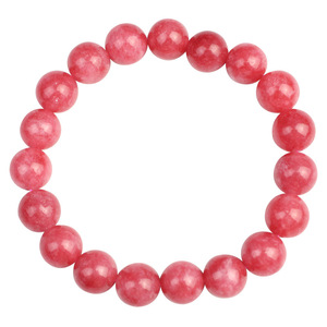 Pulsera de imitación de cuarcita roja, 19 cuentas redondas, regalo unisex, joyería, estilo étnico simple - Product Image 4