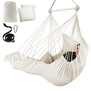 <span class=keywords><strong>Chaise</strong></span> <span class=keywords><strong>hamac</strong></span> en macramé moderne pour l'extérieur, jardin, chambre, hôtel, parc, école <span class=keywords><strong>avec</strong></span> balançoire suspendue et <span class=keywords><strong>repose</strong></span>-pieds - Product Image 2