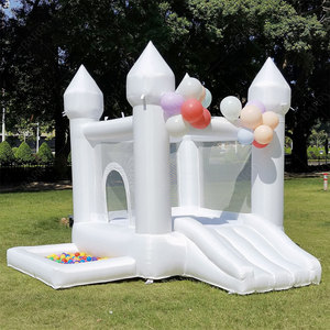 Castillo Inflable Blanco, Brincolín Blanco, <span class=keywords><strong>Piscina</strong></span> <span class=keywords><strong>de</strong></span> Pelotas Inflable, Mini Castillo Inflable Blanco para Bodas con <span class=keywords><strong>Piscina</strong></span> Pequeña - Product Image 1
