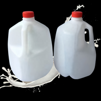 Bouteilles en plastique HDPE de 1 gallon (4 litres) pour lait et eau, bidon carré de 3,8 L pour jus avec couvercle