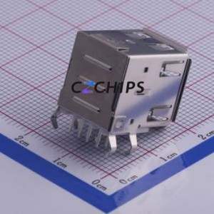 USB304FA-A2009307 <b>USB</b> <b>Connector</b> Bent Lead Through Hole <b>Connector</b> Type-A <b>USB</b> 2.0 Female Right Angle Insert - Product Image 2