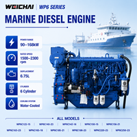 Moteur diesel marin Weichai série WP6 122-228 ch WP6C198-23 WP6C220-23 WP6C250-23 Propulsion pour bateaux de pêche et navires de marchandises