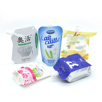 Pochette transparente personnalisée écologique et biodégradable en PA+PE avec bec verseur pour vodka, champagne et eau minérale