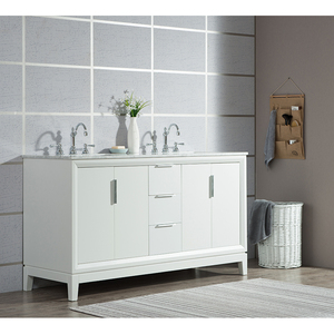 Fabbrica bianca di lusso dell'armadietto della mobilia del <span class=keywords><strong>bagno</strong></span> di vendita calda diretta con la gamba - Product Image 2