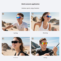 Lunettes de soleil polarisées pour le sport, écouteurs sans fil audio directionnels, commande par bouton-poussoir, étanches IPX-5, chargement magnétique 55+55