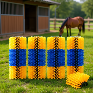 Brosse à gratter pour bétail, 4 pièces, 17,1 pouces, en matériau PP, couleur unie, pour produits d'entretien des chevaux - Product Image 2
