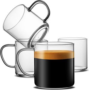 Tasses à café et à thé en verre, tasses à café transparentes pour boissons chaudes ou froides, grands verres à boire à large ouverture, idéaux pour le moka, le latte, le lait - Product Image 1