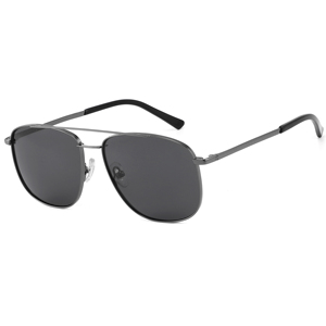 Gafas de Sol de Piloto Rectangulares Unisex, Montura Metálica, Lentes Gris Oscuro, 100% Protección UV para Actividades al Aire Libre, Adultos - Product Image 1