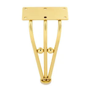 Modern Furniture Hardware Parts Leg Gold Metal Sofá Pernas Cama Sala Sofá Pé