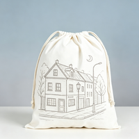 Pochette à cordon en toile de dessin animé, écologique, sac organisateur multi-usages pour cosmétiques, bijoux, petites articles de toilette