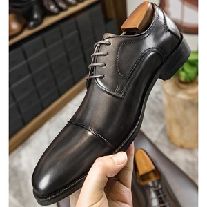 Nouvelles chaussures décontractées pour hommes en cuir véritable, style Derby, à lacets, avec motif sculpté, pour l'automne, de la marque British Brogue - Product Image 2