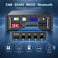 Batterie LiFePO4 51,2V 100Ah 5,12kWh à montage en rack avec BMS 100A CAN RS485 Bluetooth pour stockage d'énergie solaire