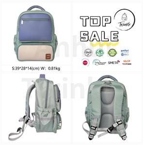 OEM/ODM sortie d'usine filles fermeture éclair étanche protection de la colonne vertébrale menthe vert Oxford école <span class=keywords><strong>sac</strong></span> <span class=keywords><strong>à</strong></span> <span class=keywords><strong>dos</strong></span> étudiant plusieurs poches - Product Image 2