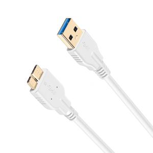 Cable de datos USB 3.0 AM a Micro blanco para conexión de disco duro externo - Product Image 5