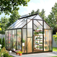 Vente du fabricant, kit de serre modulaire extérieure moderne en alliage d'aluminium, feuille de polycarbonate, petite serre en polycarbonate
