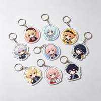 Porte-clés personnalisé en acrylique miniature avec photo numérique de personnage d'anime, dessin animé mignon, pour cadeaux souvenirs